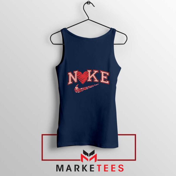 Get Ready for Valentine's Day Nike Logo Navy Tank Top