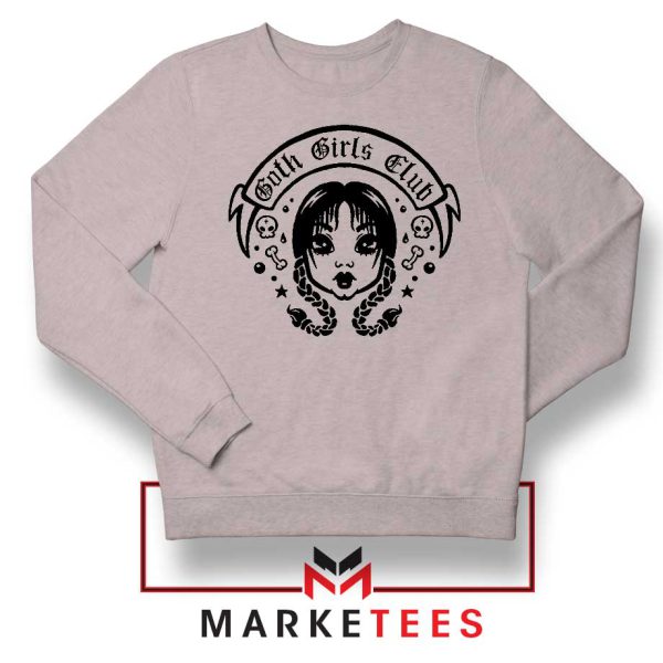 Goth Girls Club Wednesday Addams Grey Sweatshirt