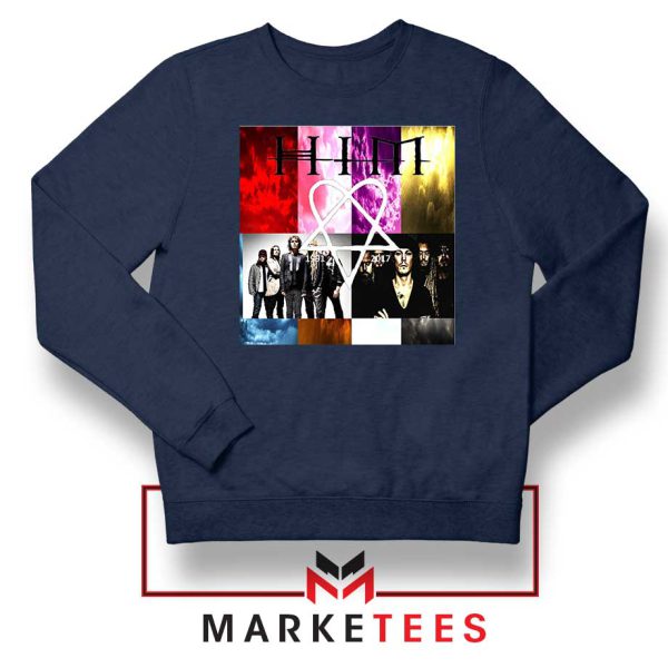 HIM Rock Band Graphic Navy Sweatshirt