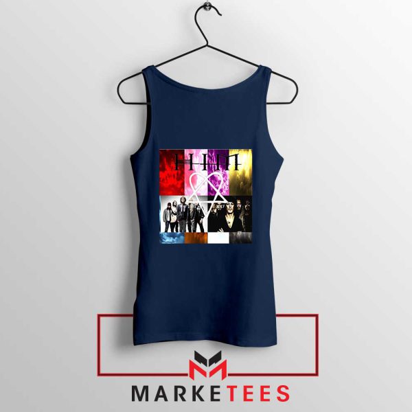 HIM Rock Band Graphic Navy Tank Top