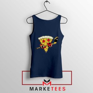 Ice Hockey Pizza Funny Navy Tank Top