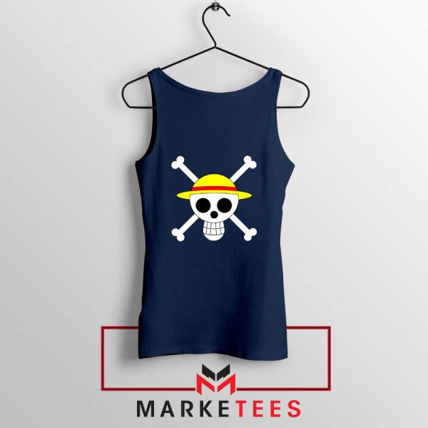 Jolly Roger Manga Character Navy Tank Tops