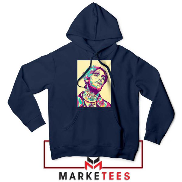 Lil Peep Merch Art Last Words Navy Hoodie