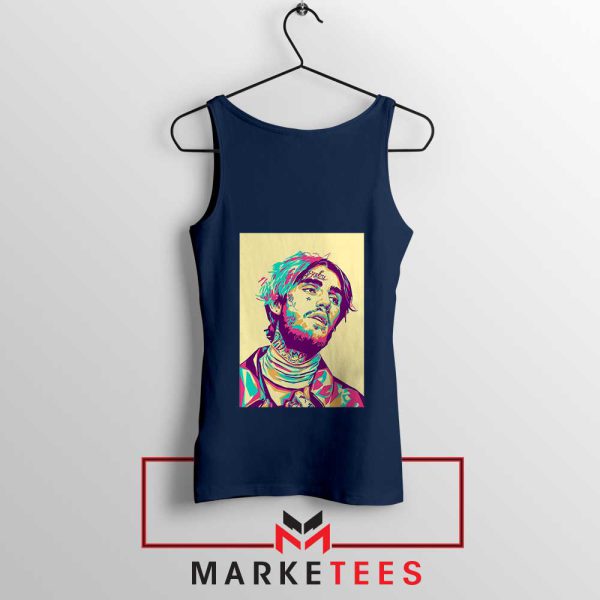 Lil Peep Merch Art Last Words Navy Tank Top