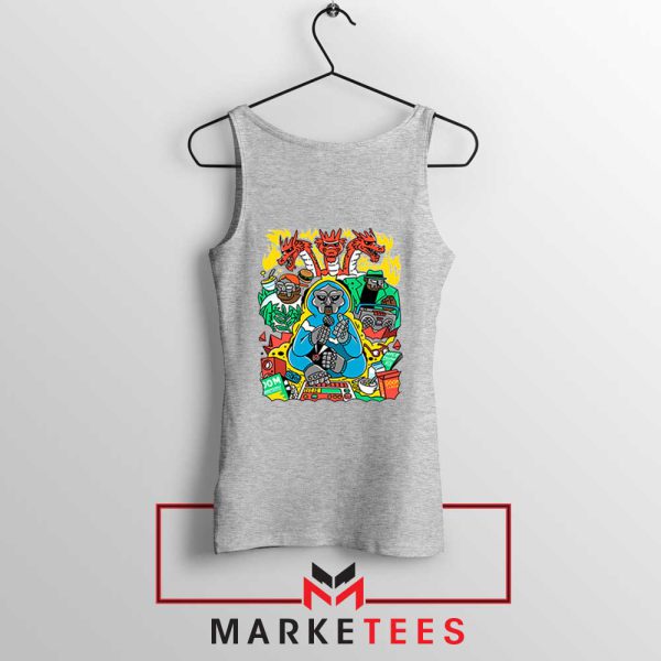 MF Doom Face Characters Grey Tank Top