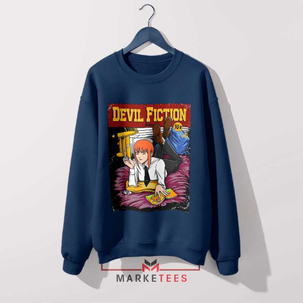 Makima Chainsaw Man Mia Wallace Navy Sweatshirt