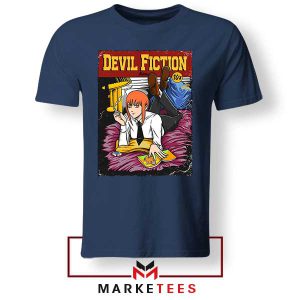 Makima Chainsaw Man Mia Wallace Navy Tshirt