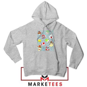 Mario Characters Game Series Grey Hoodie