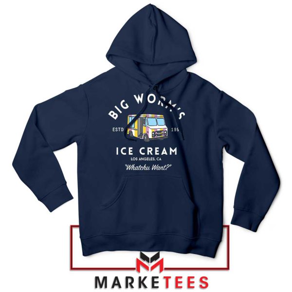 Meme Big Worm Ice Cream Truck Navy Hoodie