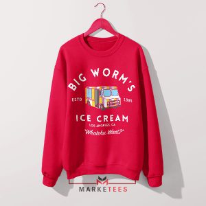 Meme Big Worm Ice Cream Truck Red Sweatshirt