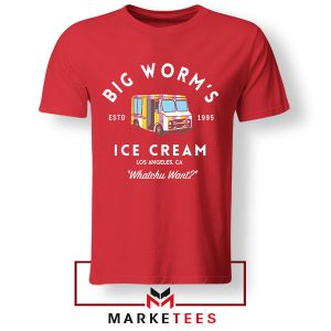 Meme Big Worm Ice Cream Truck Red Tshirt