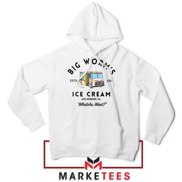 Meme Big Worm Ice Cream Truck White Hoodie