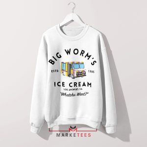 Meme Big Worm Ice Cream Truck White Sweatshirt