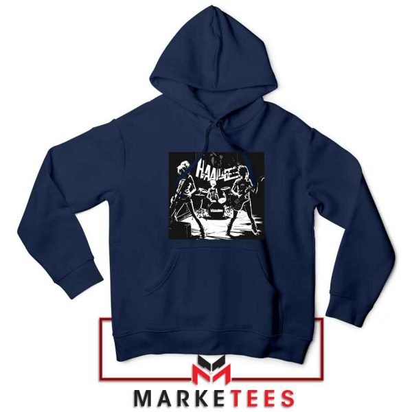 Metal Girl Band Hanabie Navy Hoodie