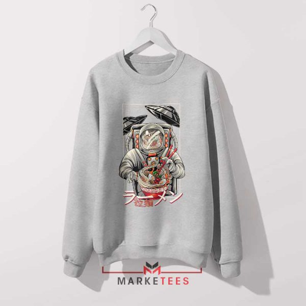 NASA Japanese Dish Noodle Grey Sweatshirt