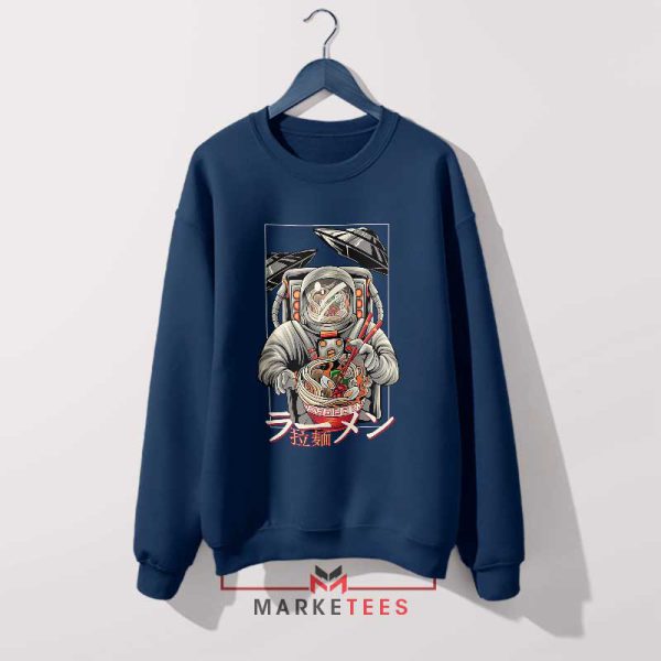 NASA Japanese Dish Noodle Navy Sweatshirt