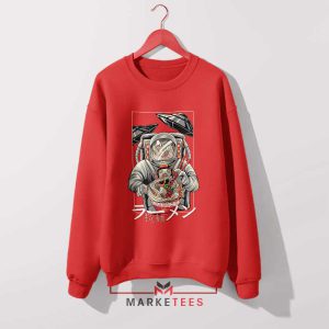 NASA Japanese Dish Noodle Red Sweatshirt