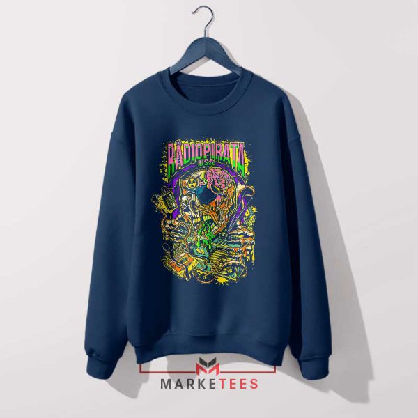 Radio Pirata USA Graphic Style Navy Sweatshirt