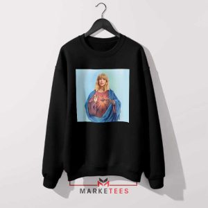 Saint Jesus Taylor Swift Paint Black Sweatshirt