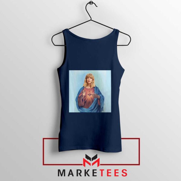 Saint Jesus Taylor Swift Paint Navy Tank Top