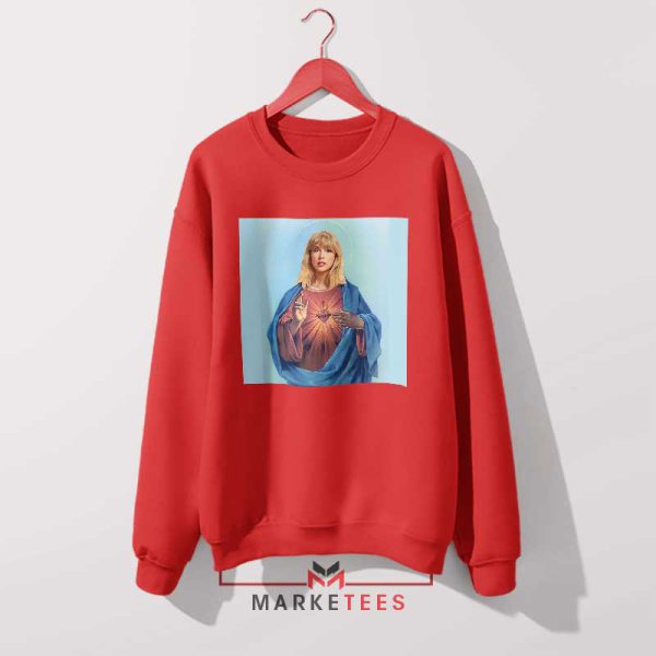 Saint Jesus Taylor Swift Paint Red Sweatshirt