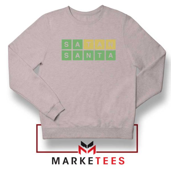 Satan Santa Xmas Wordle Funny Games Grey Sweatshirt