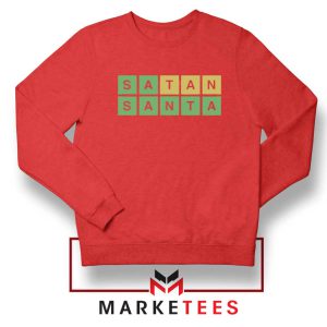 Satan Santa Xmas Wordle Funny Red Sweatshirt