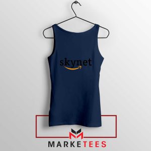 Skynet E Commerce Logo Parody Navy Tank Top