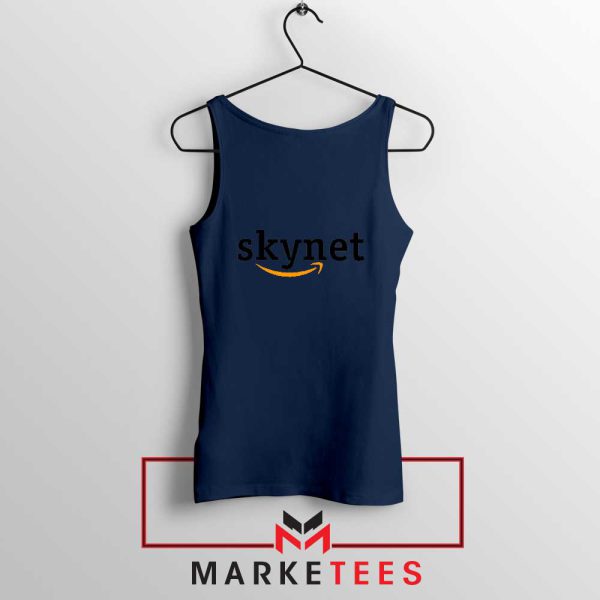 Skynet E Commerce Logo Parody Navy Tank Top