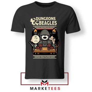 Snoopy Inspired Peanuts DnD Game Black Tshirt