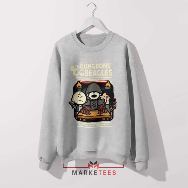 Snoopy Inspired Peanuts DnD Game Grey Sweatshirt