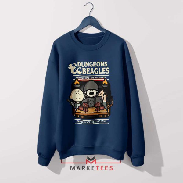 Snoopy Inspired Peanuts DnD Game Navy Sweatshirt