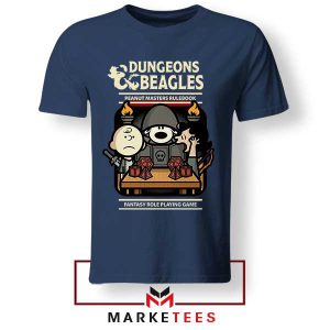 Snoopy Inspired Peanuts DnD Game Navy Tshirt