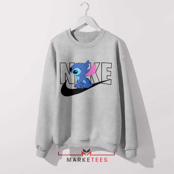 Stitch The Blue ball of Mischief Grey Sweatshirt