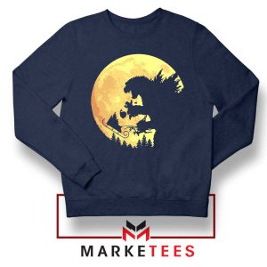 The Moon Christmas Monster Godzilla Navy Sweatshirt