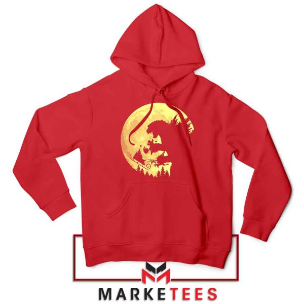 The Moon Christmas Monster Godzilla Red Hoodie