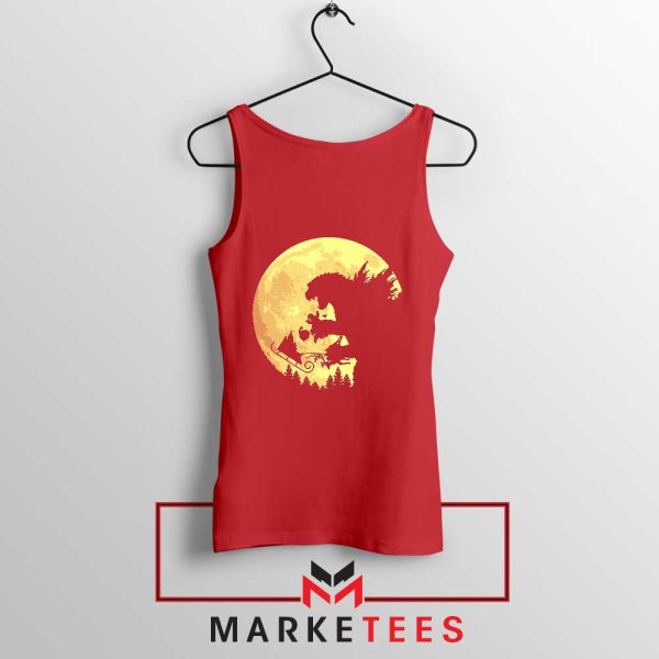 The Moon Christmas Monster Godzilla Red Tank Top