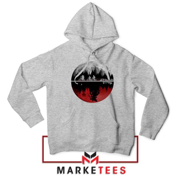 Upside Down Moon Mystery Parody Grey Hoodie