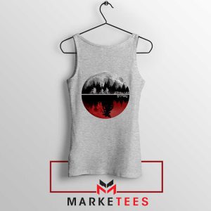 Upside Down Moon Mystery Parody Grey Tank Top