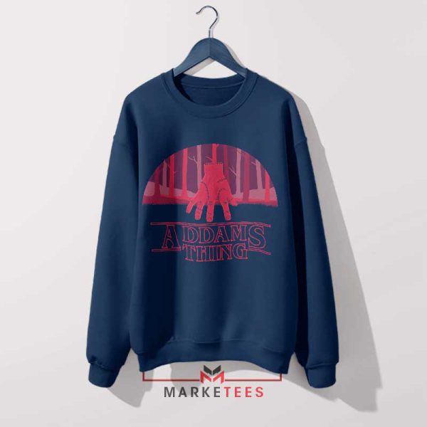 Wednesday Addams Stranger Things 5 Navy Sweatshirt