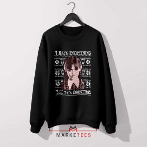 Wednesday Series I Hate Everything Black Sweatshirt