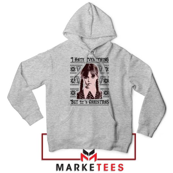 Wednesday Series I Hate Everything Grey Hoodie