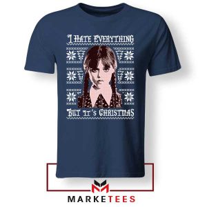 Wednesday Series I Hate Everything Navy Tshirt