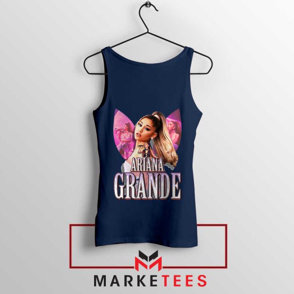 7 Rings Fashion Side to Side with Ariana Grande Navy Tank Top