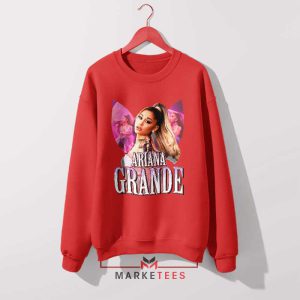 7 Rings Fashion Side to Side with Ariana Grande Red Sweatshirt