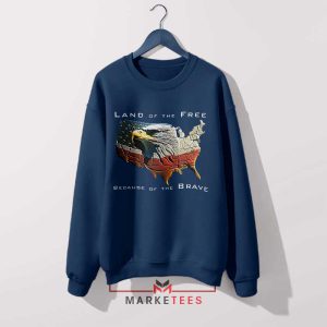 American Spirit Patriotic Bald Eagle Navy Sweatshirt