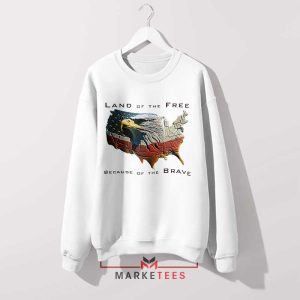 American Spirit Patriotic Bald Eagle White Sweatshirt