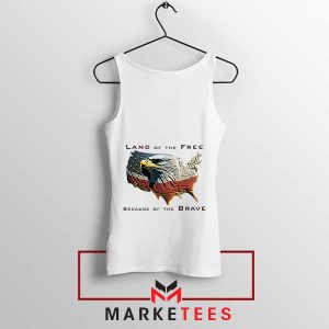 American Spirit Patriotic Bald Eagle White Tank Top