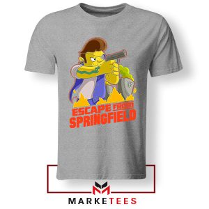 Bart Snake Plissken Escape From Springfield Grey Tshirt