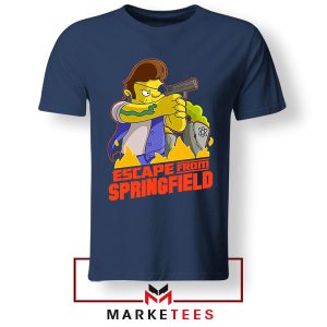 Bart Snake Plissken Escape From Springfield Navy Tshirt